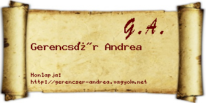 Gerencsér Andrea névjegykártya