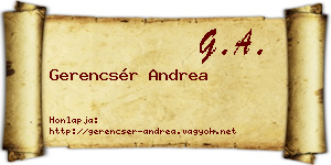 Gerencsér Andrea névjegykártya