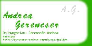 andrea gerencser business card